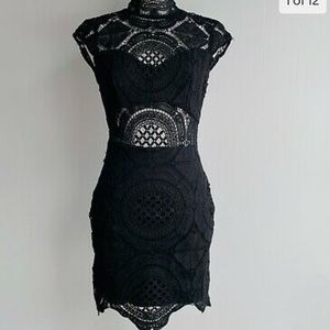 Black lace mini dress from Bebe size 8